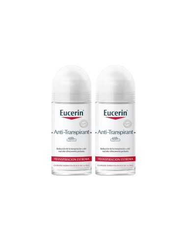 Eucerin Anti Perspirant 48H Roll On 50mlx2