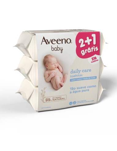 Aveeno Pack Baby Daily Care Wipes 3x 72 وحدة