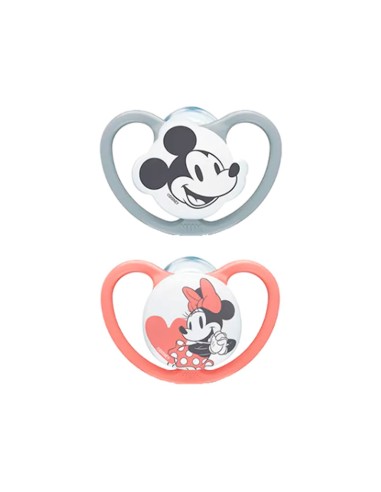 Nuk Space Mickey Silicone Soearty for Girls 6-18m x2