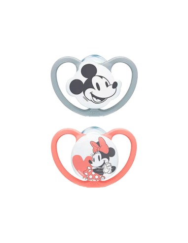 Nuk Space Mickey Girls Silicone Soother 0-6m x2
