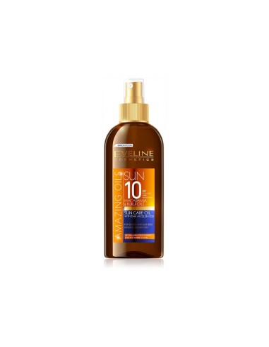 Eveline Cosmetics Sun Amazing Oils Sun Care Oil مع Tan Accelerator SPF10 150ml