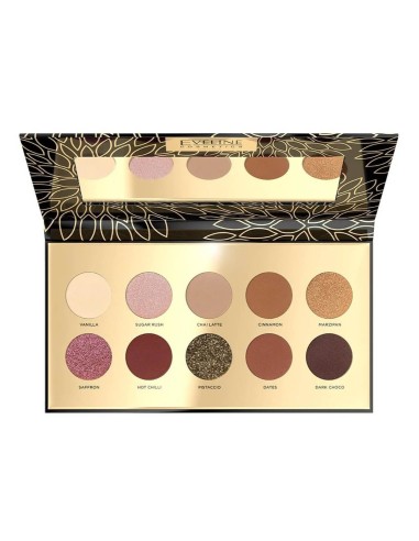 Eveline Cosmetics Eyeshadow Palette 10 ألوان حار الكاكاو