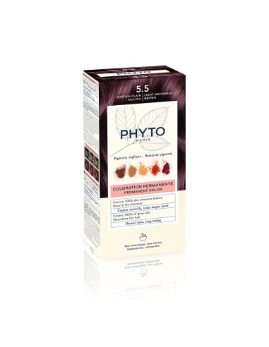 Phyto Color صبغة دائمة مع أصباغ الخضار 5.5 Mahogany Light