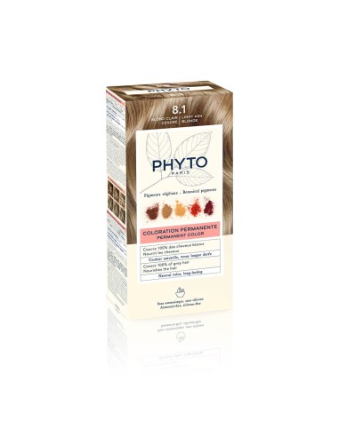 Phyto Color صبغة دائمة مع أصباغ الخضار 8.1 الأشقر الرمادي الخفيف
