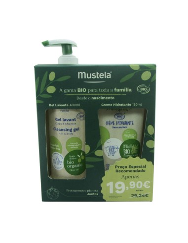 Mustela Pack Bio Gel Wash 400ml و Cream 150ml