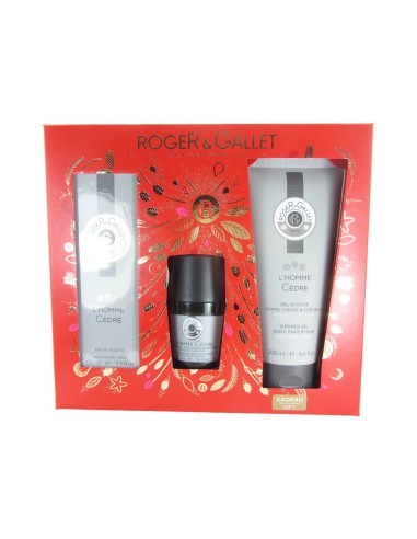 Roger Gallet Pack Lhomme Cèdre Eau de Toilette 100ml + Deodorizing 50ml + Gel Shower 200ml