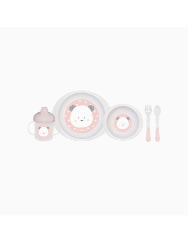Saro 5 Pieces Pocket Feeding Set Sweet and Fun Nude Pink