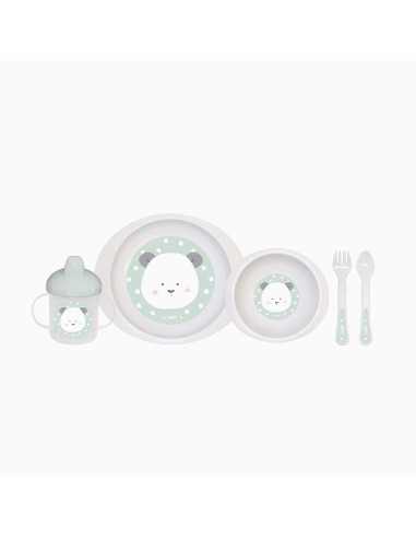 Saro 5 Pieces Pocket Feeding Set Sweet and Fun Nude Pink