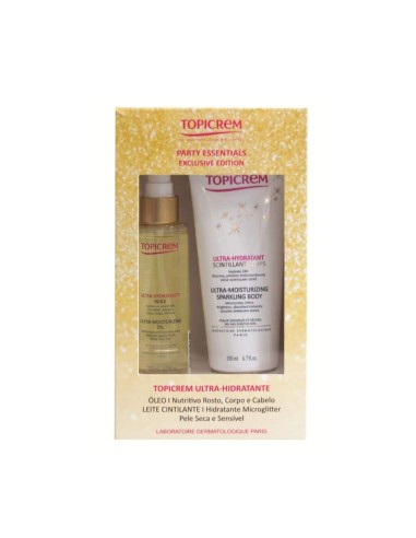 Topicrem Pack Ultra-Moisturizing Sparkling Body 200ml and Ultra-Moisturizing Oil 125ml