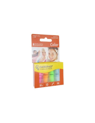 Ohropax Color Soft Foam Hearing Plugs 8 Units