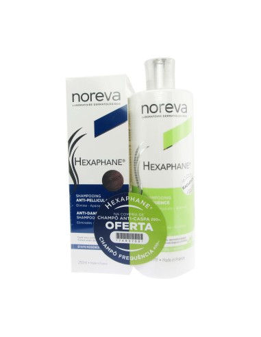 Noreva Pack Hexaphane Anti-Dandruff Shampoo 250ml and Frequency Shampoo 400ml