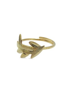 MRIO Classic Adjustable Ring Gold Plated Silver Leaves 2