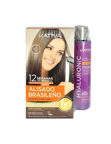 Kativa Pack Brazilian Smoothing Kit with Hyaluronic Acid and Hyaluronic Shampoo