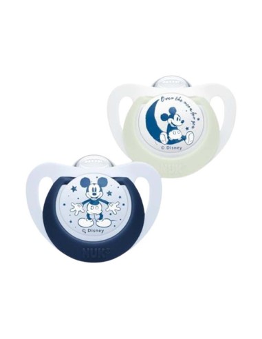 Nuk Star Day Night Disney Silicone Pacifiers 18-36m 2 Units