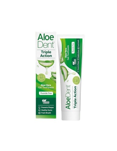 AloeDent Triple Action Fluoride-Free Toothpaste Gel 100ml