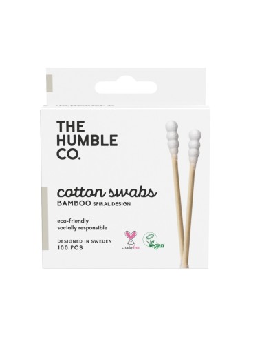 The Humble Co. Bamboo and Organic Cotton Swabs White Spiral Tip 100 Units