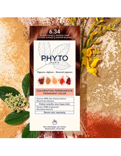 Phyto Color Permanent Hair Color with Plant Pigments 6.34 Dark Copper Blonde Intense 2