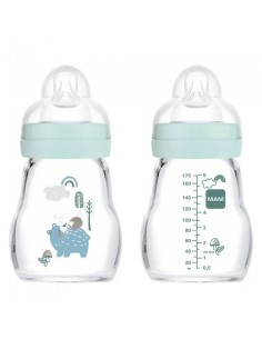 Mam Feel Good Glass Bottle Blue 0m 170ml