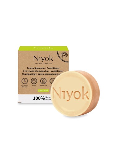 Niyok Solid Shampoo and Conditioner 2 in 1 Green Touch 80g