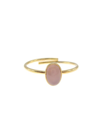 M Rio Classic Adjustable Ring Pink Stone Oval Silver Gilt M Rio Classic Adjustable Ring Pink Stone Oval Silver Gilt