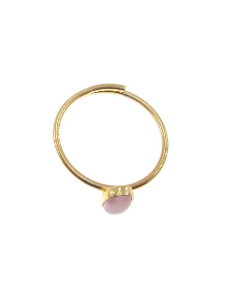 M Rio Classic Adjustable Ring Pink Stone Oval Silver Gilt M Rio Classic Adjustable Ring Pink Stone Oval Silver Gilt