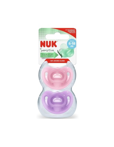 NUK Sensitive Silicone Pacifier 6-18M x2