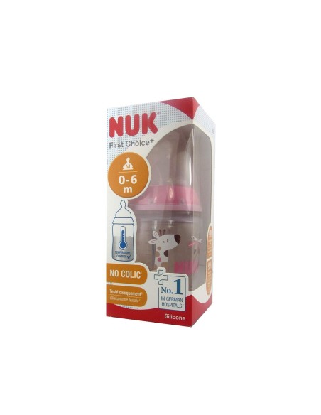 NUK First Choice Silicone Temperature Indicator Bottle 0-6M M 150ml NUK First Choice Silicone Temperature Indicator Bottle 0-6M M 150ml