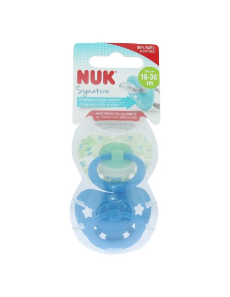 NUK Signature Silicone Soother 18-36m x2 NUK Signature Silicone Soother 18-36m x2