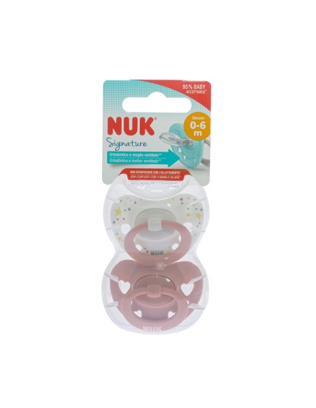 NUK Signature Silicone Soother 0-6m x2 NUK Signature Silicone Soother 0-6m x2