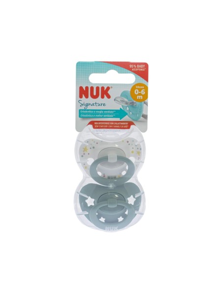 NUK Signature Silicone Soother 0-6m x2 NUK Signature Silicone Soother 0-6m x2